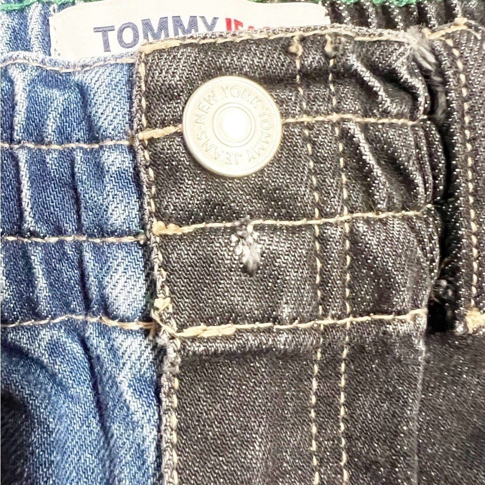 Tommy Jeans Women 90s Y2K Retro Two Tone Split Wash Denim Mom Jog Jeans Small - Picture 12 of 15
